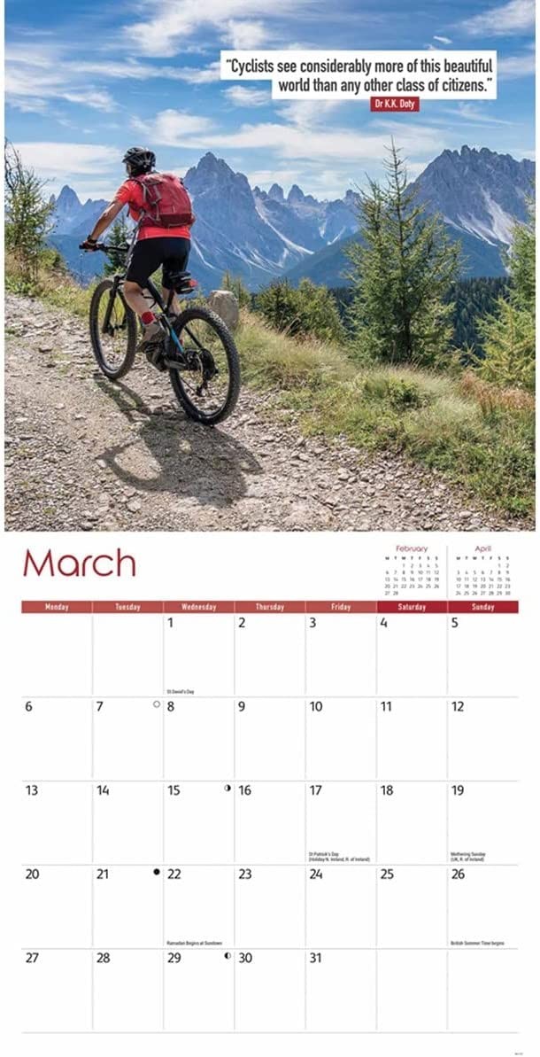 Cycling Square Wall Calendar 2023 nezadán 9781529827361