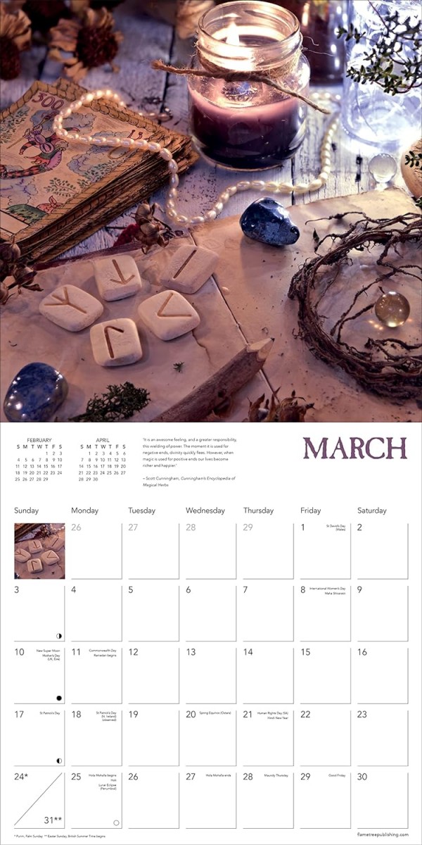 Wicca Wall Calendar 2024 (Art Calendar) Flame Tree Publishing