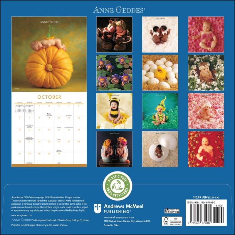 Anne Geddes 2024 Wall Calendar Andrews McMeel Publishing 9781524879983