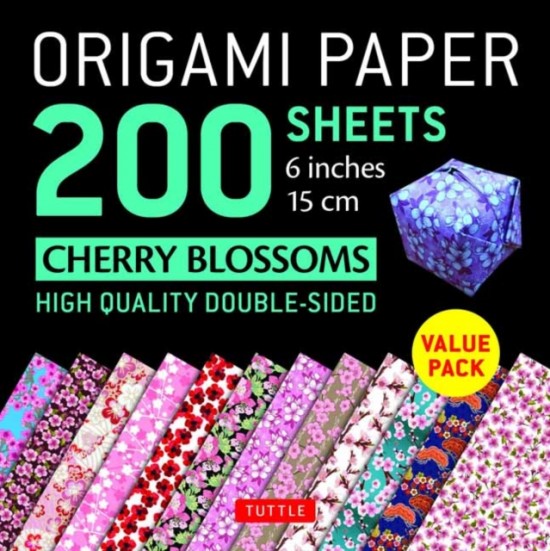 Origami Paper 200 sheets Cherry Blossoms 6 inch (15 cm) : High-Quality Origami Sheets Printed with 12 Different Colors Instructions for 8 Projects Inc