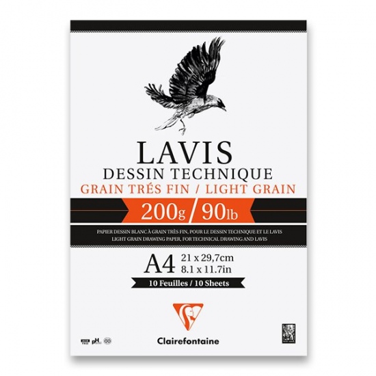 Blok Clairefontaine Lavis Technical drawing A4, 10 listů, 200g