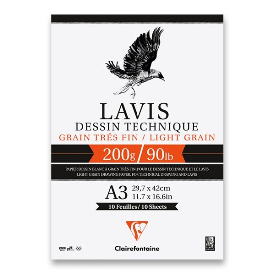 Blok Clairefontaine Lavis Technical drawing A3, 10 listů, 200g