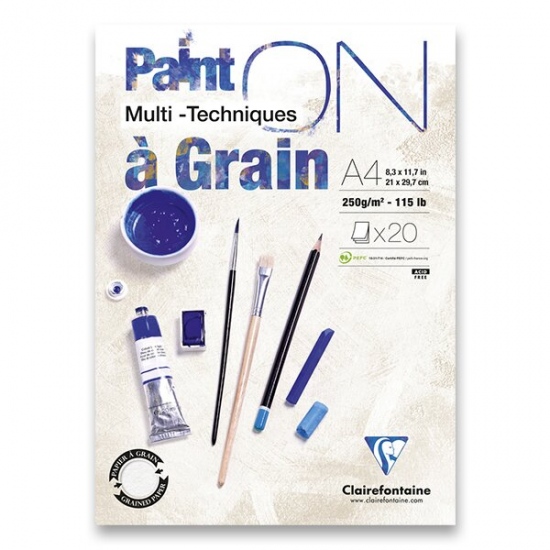 Blok Clairefontaine Paint on Grain A4, 20 listů, 250g