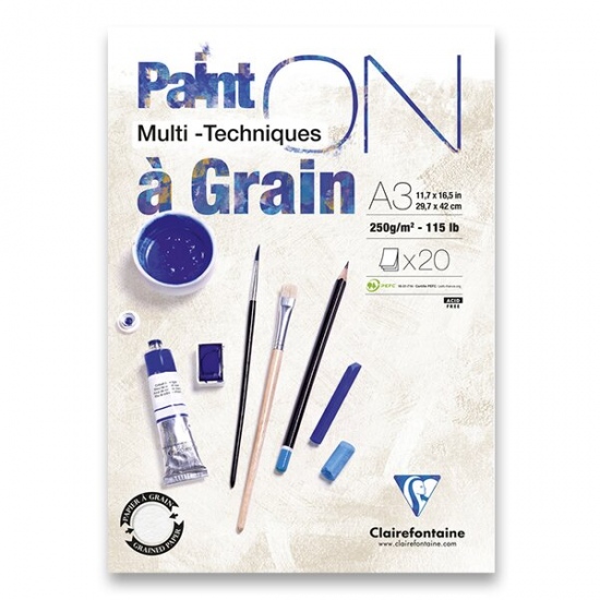 Blok Clairefontaine Paint on Grain A3, 20 listů, 250g