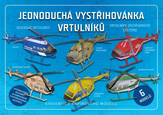 Jednoduchá vystřihovánka vrtulníků - Stavebnice papírového modelu
