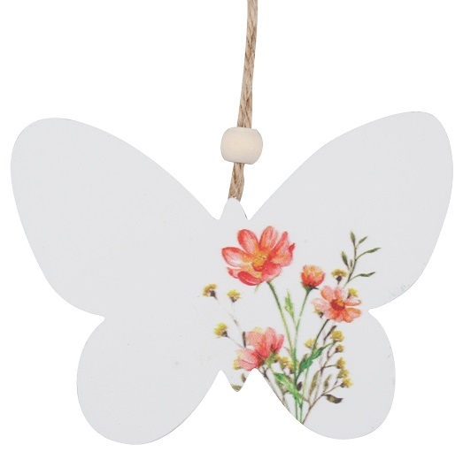 Motýlek s květinovým vzorem na zavěšení 10 cm