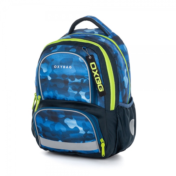 Školní batoh OXY NEXT Camo blue KARTONPP