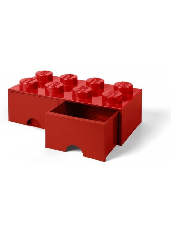 Úložný box LEGO s šuplíky 8 - červený