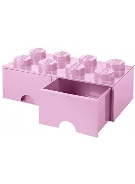 Úložný box LEGO s šuplíky 8 - světle růžový