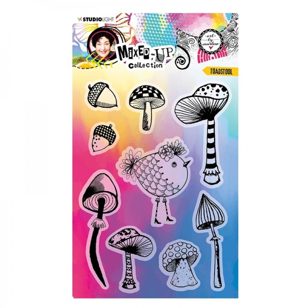 Gelová razítka Studio Light Mixed-Up (9 ks) – toadstool, houby