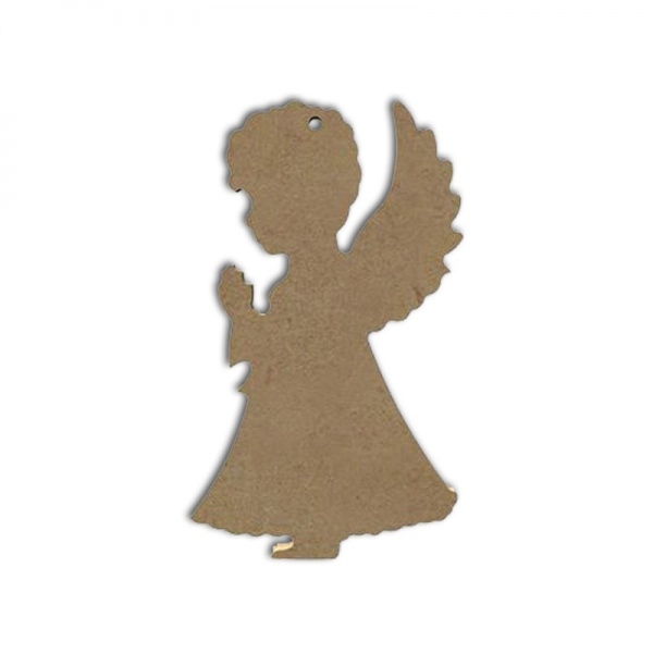 Dřevěný výřez k dekoraci Gomille závěsný, 15 cm – modlící se anděl