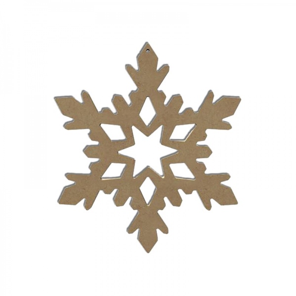 Dřevěný výřez k dekoraci Gomille závěsný, 10 cm – ledová vločka