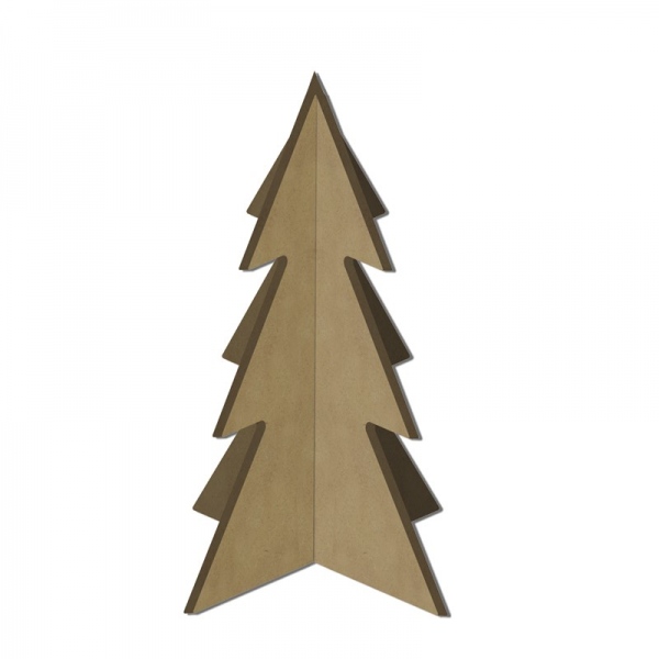 Dřevěný výřez k dekoraci Gomille, 9 x 12 cm – 3D vánoční stromeček malý