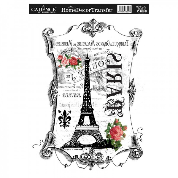 Transferový obrázek Cadence, 25x35 cm, HomeDeco - Eiffelova věž