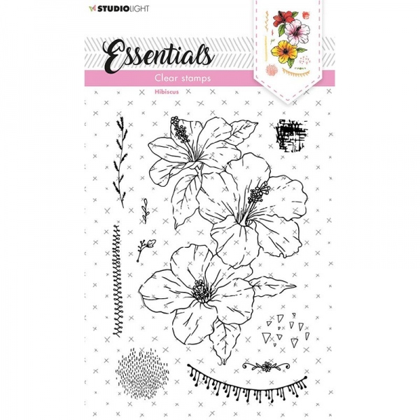 Gelová razítka Studio Light Hibiscus, A5 (10 ks) – ibišek