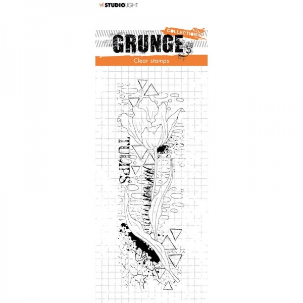 Gelové razítko Studio Light Grunge, 14,8 x 5,2 cm – tulipán