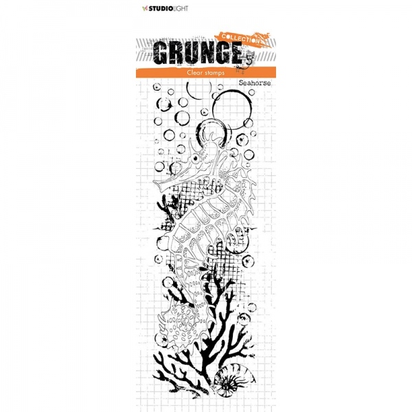 Gelové razítko Studio Light Grunge, 21 x 7,4 cm – mořský koník