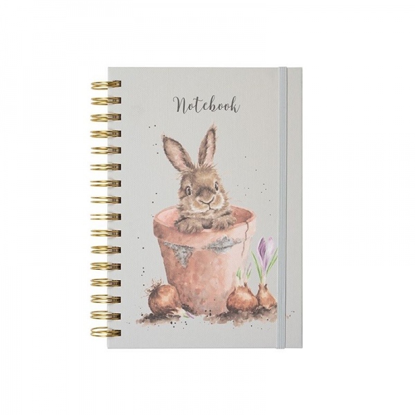 Kroužkový zápisník A5 Wrendale Designs – králík v květináči