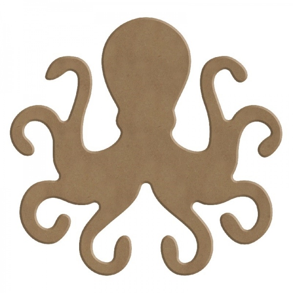 Dřevěný výřez k dekoraci Gomille, 14 cm – chobotnice malá