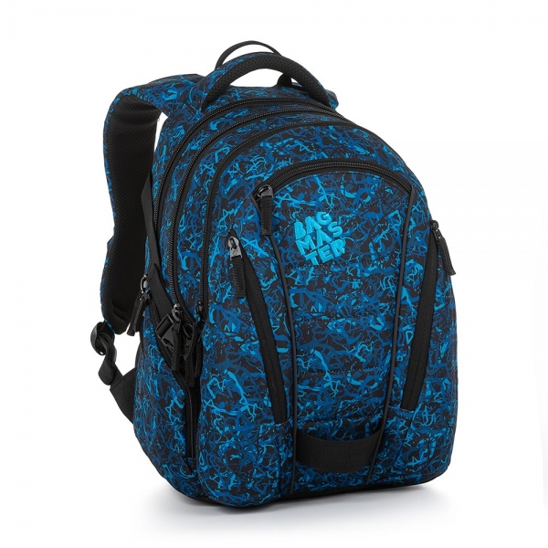 Bagmaster BAG 20 B studentský batoh - žíhaně modrý BagMaster