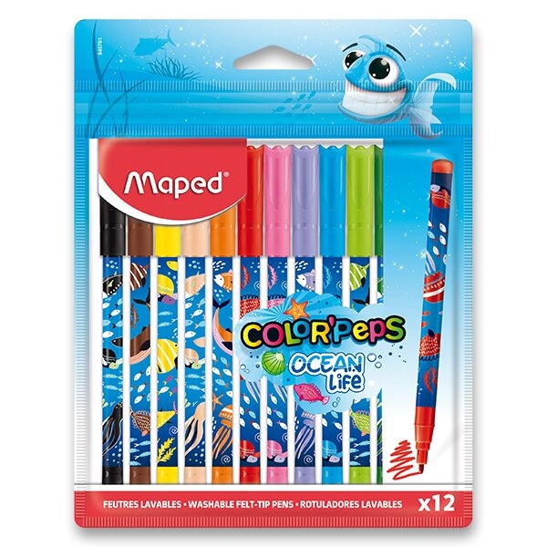 Dětské fixy Maped Color'Peps Ocean Life Decorated 12 barev