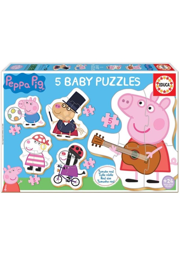 Trefl Puzzle Baby Prasátko Peppa 2, 5v1 (3-5 dílků)