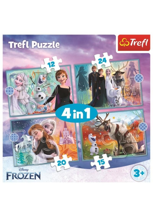 Puzzle Ledové království - Úžasný svět 4v1 (12,15,20,24 dílků)