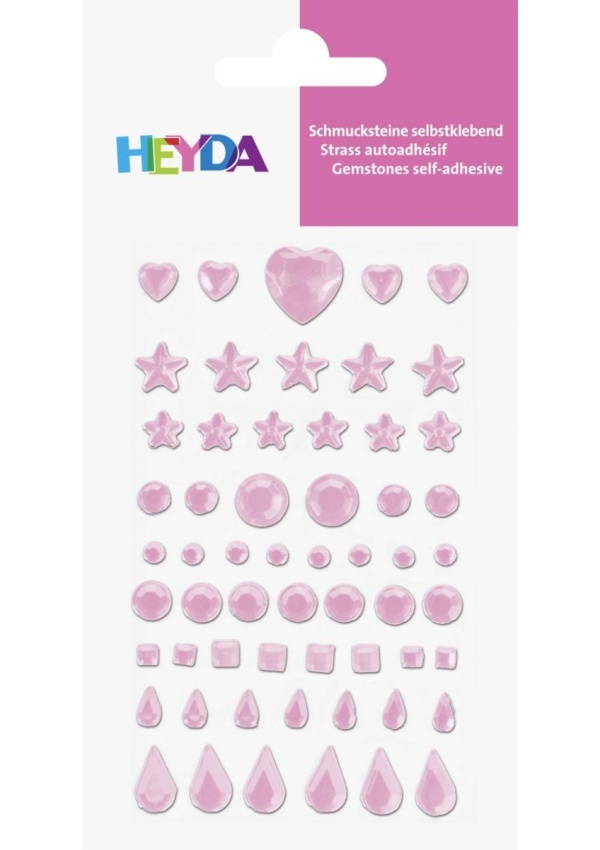 HEYDA dekorační smolepicí kamínky - světle růžové