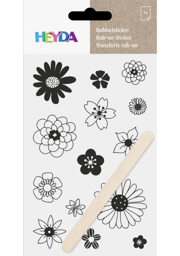 HEYDA Propisoty 10 x 19 cm - květy černé