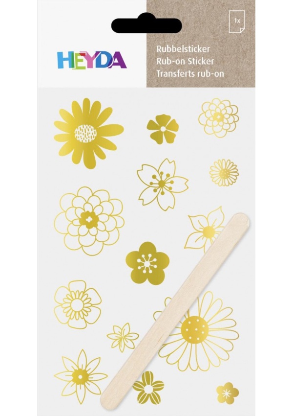 HEYDA Propisoty 10 x 19 cm - květy zlaté