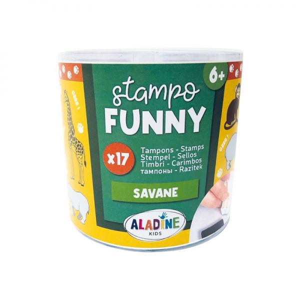 Dětská razítka Stampo Funny, 17 ks - Safari