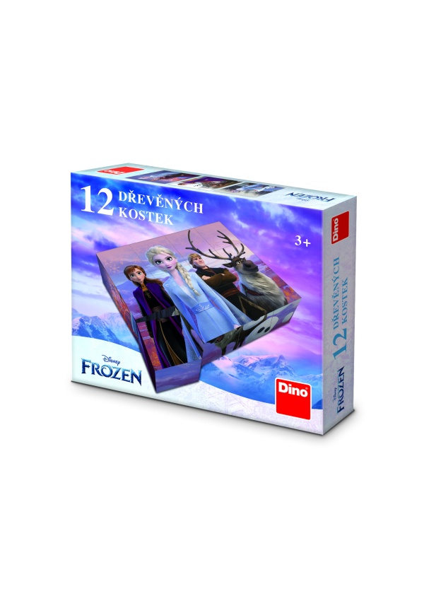 Dřevěné licenční kostky Frozen II – 12 kostek