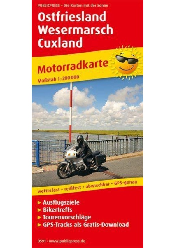 Východní Frísko-Wesermarsch-Cuxland 1:200 000 / motocyklová mapa