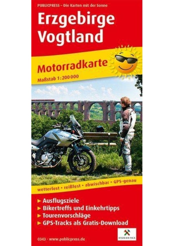 Erzgebirge-Vogtland 1:200 000 / motocyklová mapa