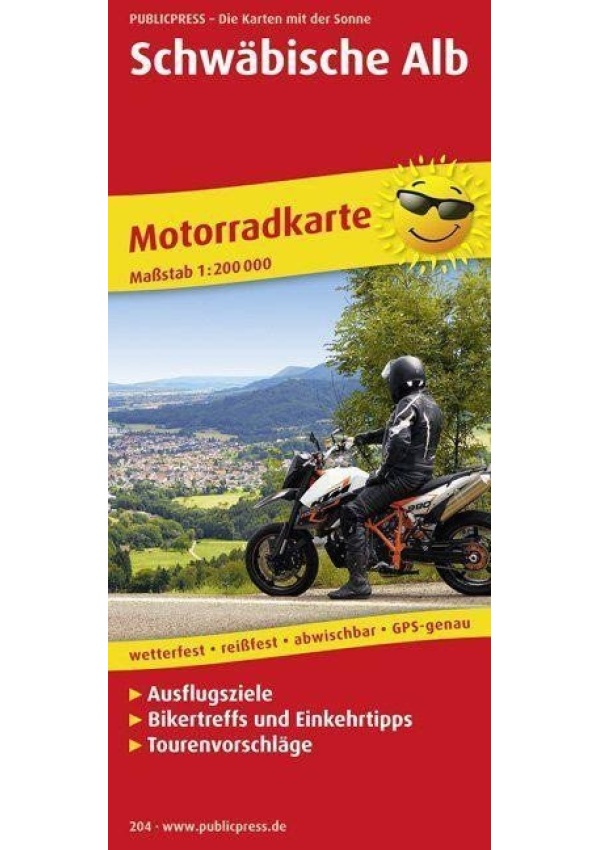 Švábská Alba/Švábská Jura 1:200 000 / motocyklová mapa