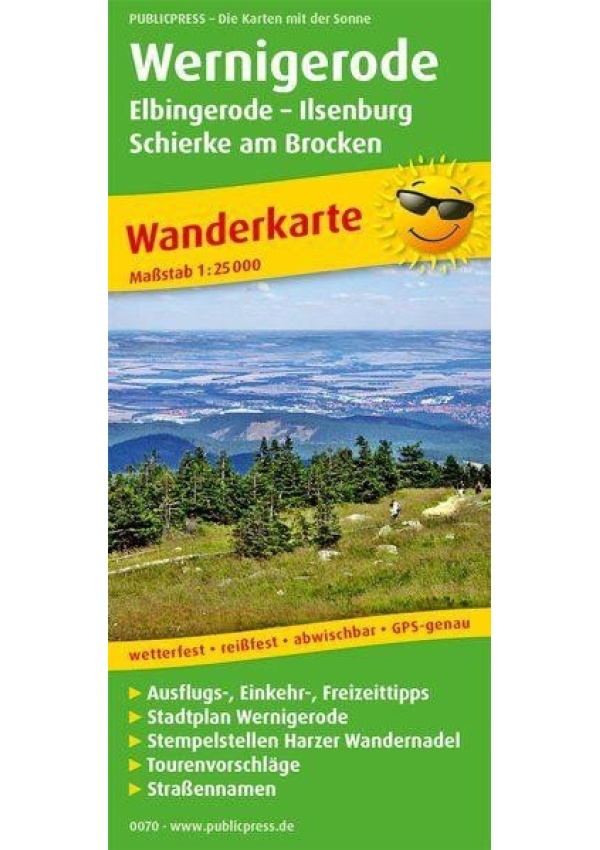 Wernigerode, Elbingerode-Ilsenburg, Schierke am Brocken 1:25 000 / turistická mapa