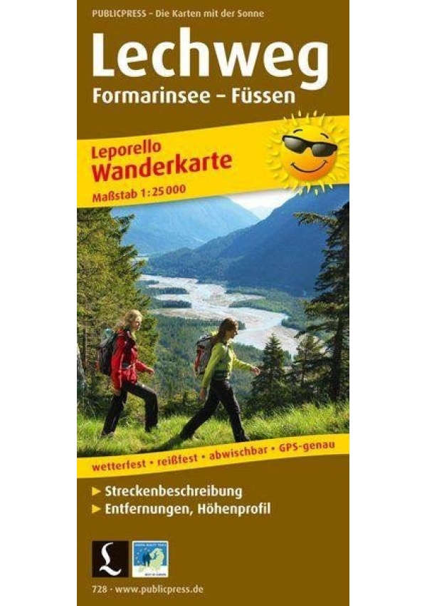 Lechweg, Formarinsee-Füssen 1:25 000 / turistická mapa