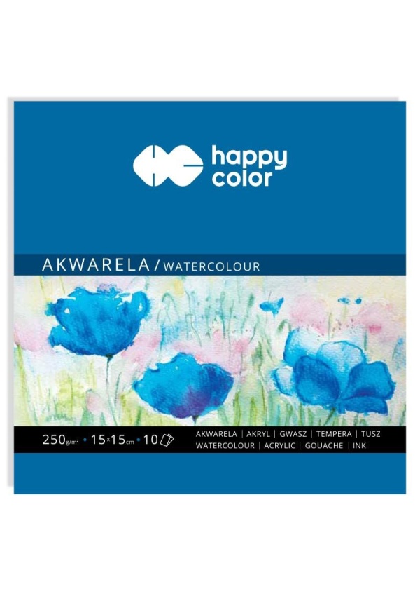 Happy Color Akvarelový blok 15 x 15 cm