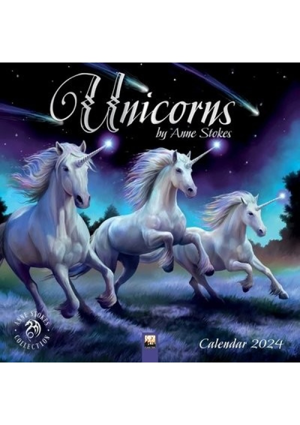 Unicorns by Anne Stokes Wall Calendar 2024 (Art Calendar) Flame Tree