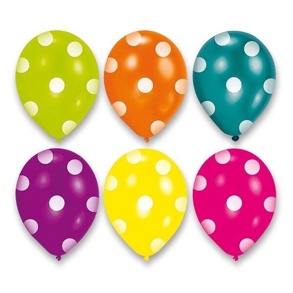 Nafukovací balónky Dots 6 ks, mix barev AMSCAN