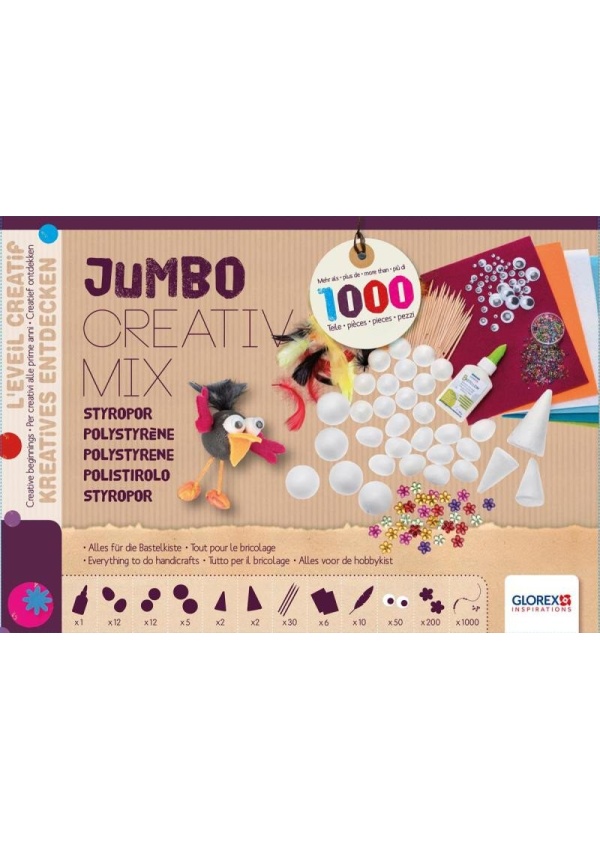 Glorex Jumbo kreativní sada - polystyren 1000 ks