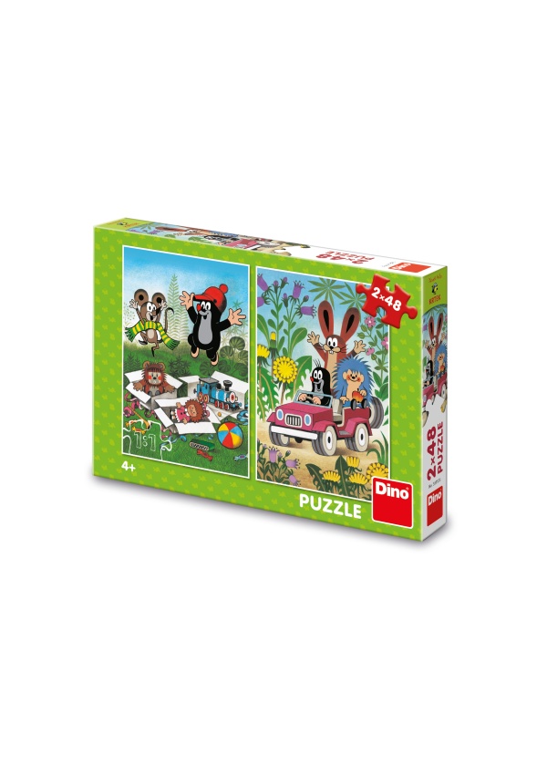 Puzzle Krtek se raduje 2x48 dílků