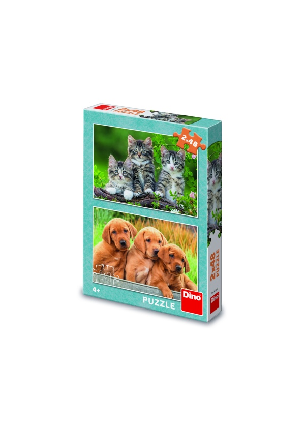 Puzzle Pejci a kočičky 2x48 dílků