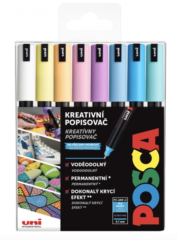 POSCA akrylový popisovač PC-1MR Sada pastelových barev 8 kusů