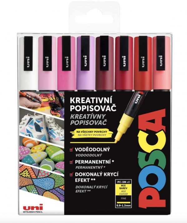 POSCA akrylový popisovač PC-3M 8 ks - Love