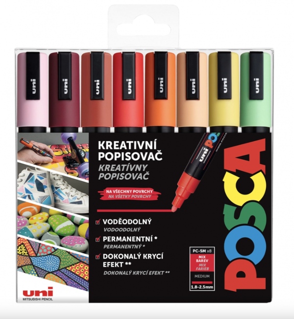 POSCA akrylový popisovač PC-5M Sada Summer 8 ks