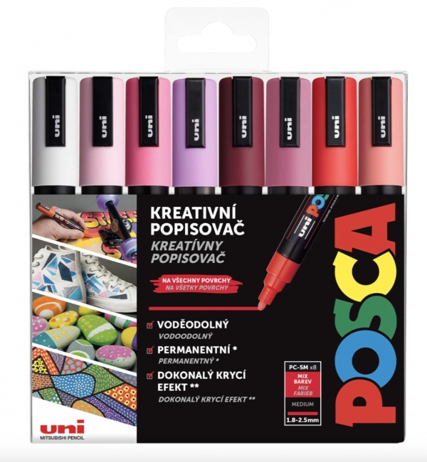 POSCA akrylový popisovač PC-5M Sada Love 8 ks