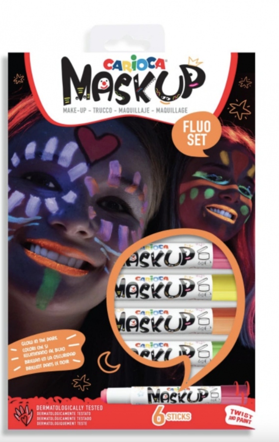 Carioca Mask Up barvy na obličej Neon 6ks