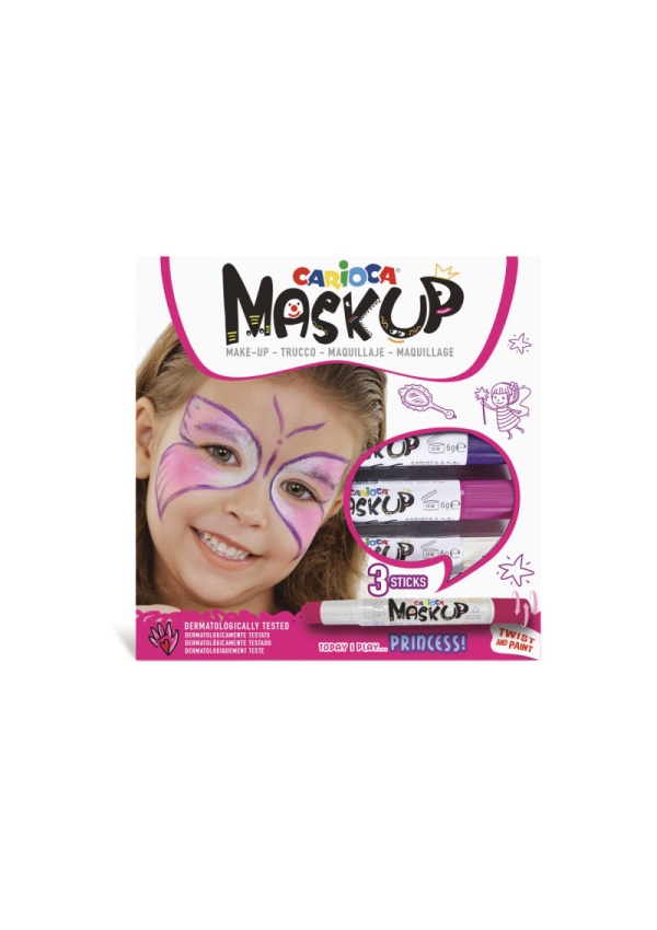 Carioca Mask Up barvy na obličej Princess 3 ks