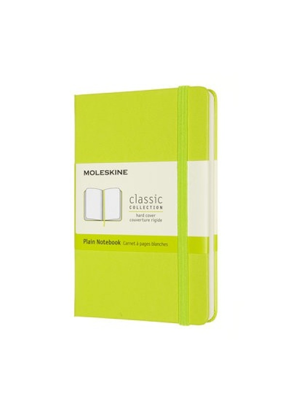 Moleskine Pocket Plain Hardcover Notebook, Lemon Green